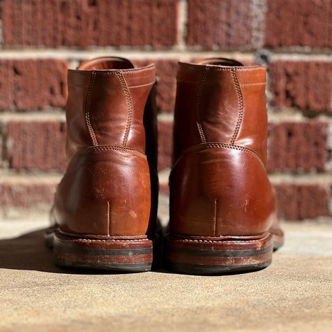 View photo of Grant Stone Ottawa Boot in Horween Honey Glazed Shell Cordovan