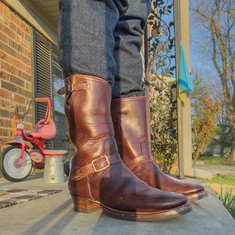 Clinch Engineer Boots 11-Inch Height in Natural Horsebutt