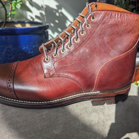 Grant Stone Garrison Boot in Red Waxed Deer