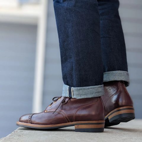 Iron Boots The Chosen One in Maryam Burgundy Factory Dyed Horsehide