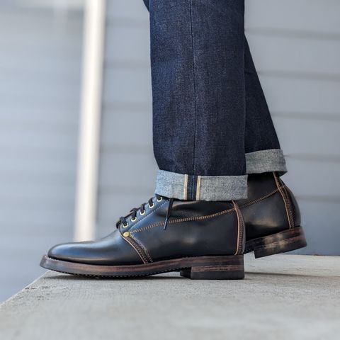 Unsung U 22-1 Slog Boot in Wickett & Craig Natural Veg Tan Overdyed Black