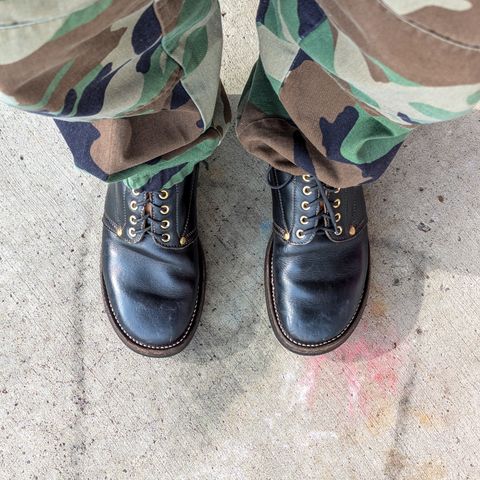 Search result thumbnail of Unsung U 22-1 Slog Boot in Wickett & Craig Natural Veg Tan Overdyed Black