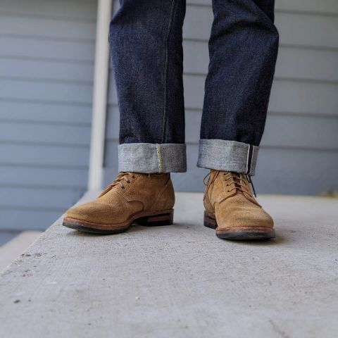 View photo of Quan Shoemaker Boondocker in Horween Natural Chromexcel Roughout