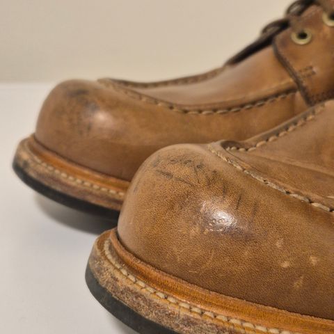 View photo of Grant Stone Brass Boot in Horween Dune Chromexcel