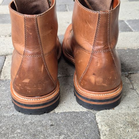 View photo of Grant Stone Brass Boot in Horween Dune Chromexcel