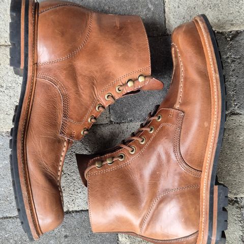 View photo of Grant Stone Brass Boot in Horween Dune Chromexcel