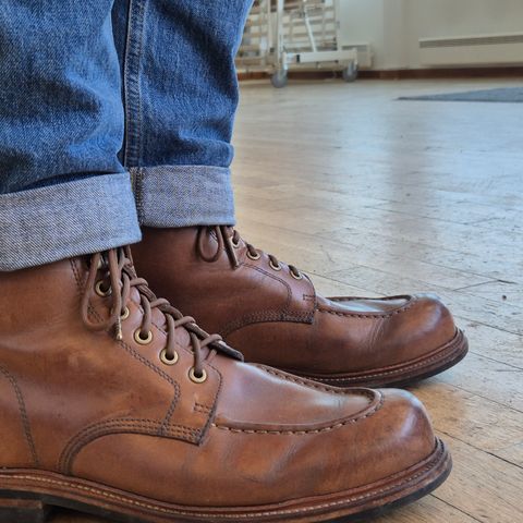 Grant Stone Brass Boot in Horween Dune Chromexcel