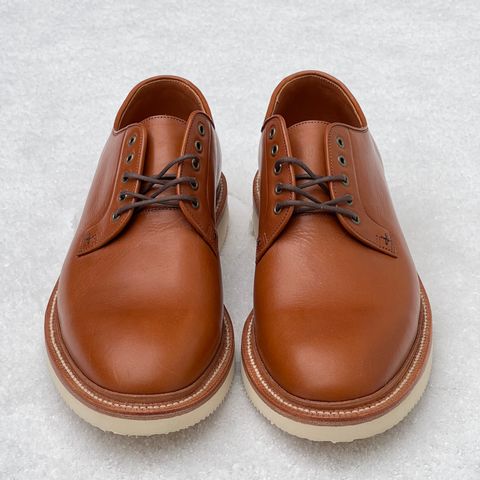 View photo of Grant Stone Plain Toe Blucher in Badalassi Carlo Saddle Tan Minerva