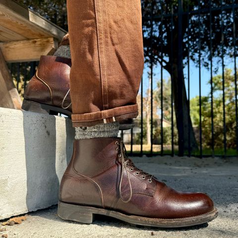 View photo of Viberg Service Boot in C.F. Stead Whiskey Phoenix