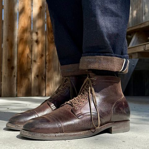 Viberg Service Boot in C.F. Stead Sap Waxed Kudu