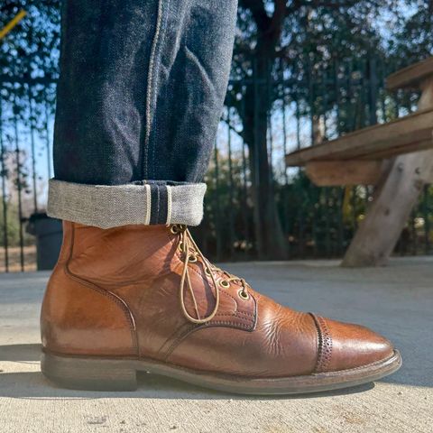 View photo of Viberg Service Boot in Horween Coconut Dublin