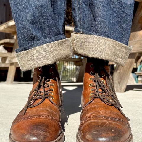 Viberg Service Boot in Horween Coconut Dublin