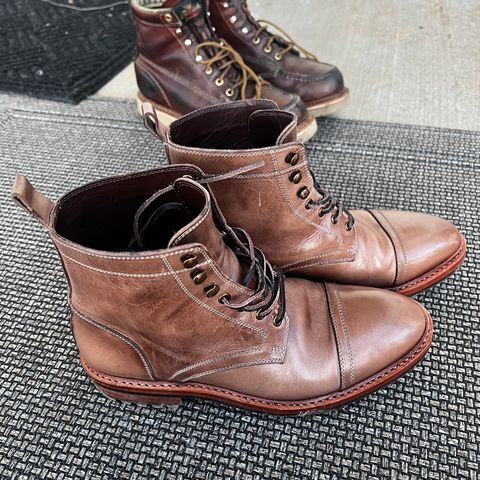 BLKBRD Dixon Cap Toe Derby Boot in Horween Natural Chromexcel