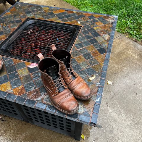 BLKBRD Dixon Cap Toe Derby Boot in Horween Natural Chromexcel