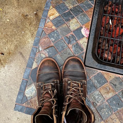 Truman Service Boot in Horween Java Waxed Flesh