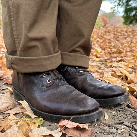 Unsung Union 6i Wholecut in Horween Dark Brown Aspen Horsefront