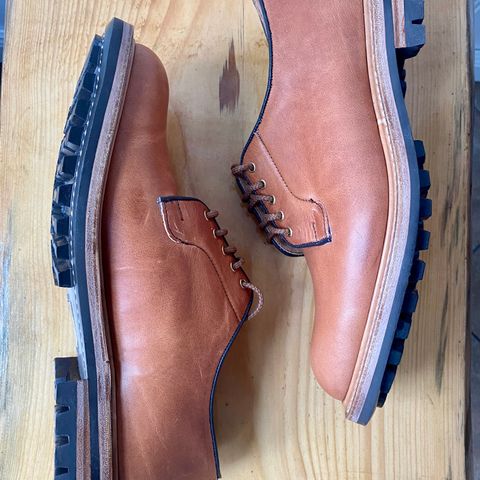 Tricker's Robert Plain Derby Shoe in Horween Natural Dublin