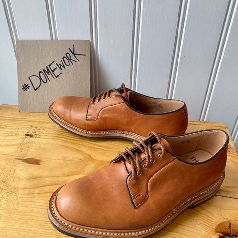 Tricker's Robert Plain Derby Shoe in Horween Natural Dublin