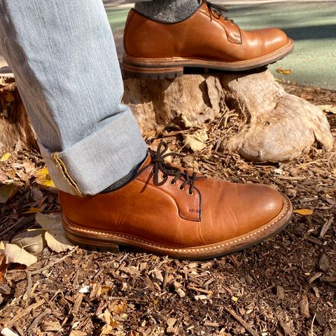 Tricker's Robert Plain Derby Shoe in Horween Natural Dublin