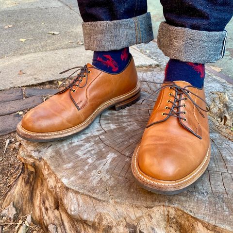 Tricker's Robert Plain Derby Shoe in Horween Natural Dublin