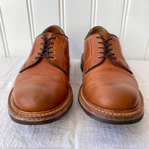 Tricker's Robert Plain Derby Shoe in Horween Natural Dublin