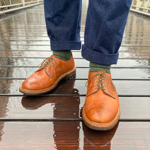 Tricker's Robert Plain Derby Shoe in Horween Natural Dublin