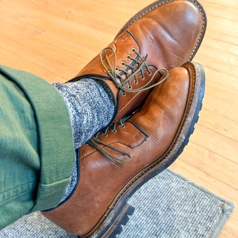 Tricker's Robert Plain Derby Shoe in Horween Natural Dublin