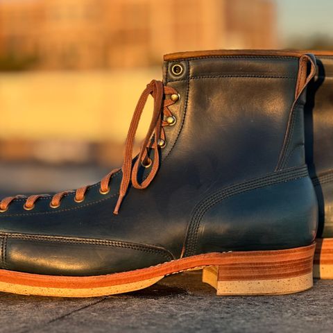 Role Club Lace to Toe in Horween Navy Chromexcel