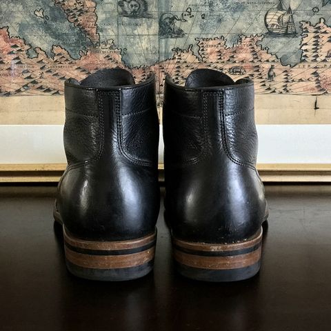 Iron Boots Pitman in Black Italy Waxed Bullhide