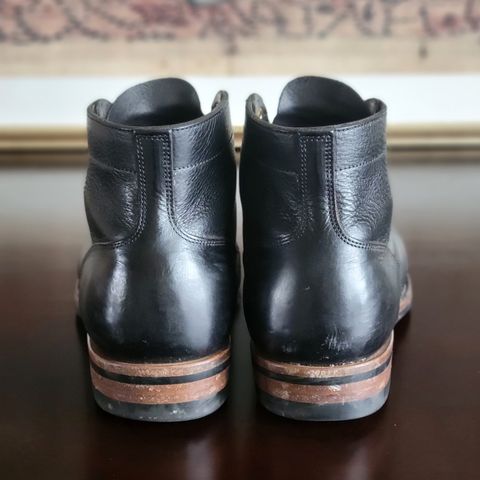 Iron Boots Pitman in Black Italy Waxed Bullhide