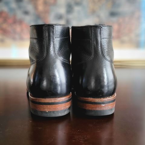 Iron Boots Pitman in Black Italy Waxed Bullhide