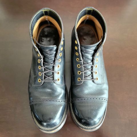 Iron Boots Pitman in Black Italy Waxed Bullhide