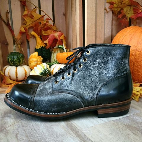 Iron Boots Pitman in Black Italy Waxed Bullhide