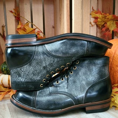 Iron Boots Pitman in Black Italy Waxed Bullhide