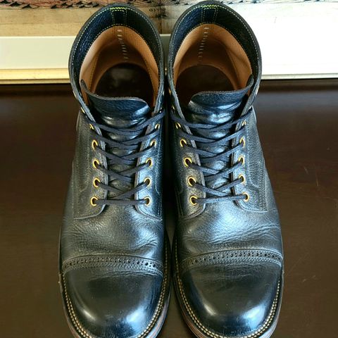 Iron Boots Pitman in Black Italy Waxed Bullhide
