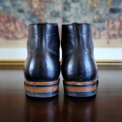 Iron Boots Pitman in Black Italy Waxed Bullhide