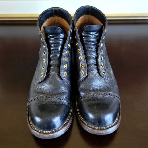Iron Boots Pitman in Black Italy Waxed Bullhide
