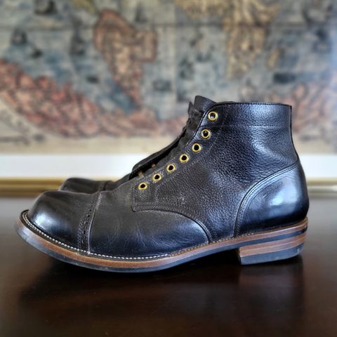 Iron Boots Pitman in Black Italy Waxed Bullhide