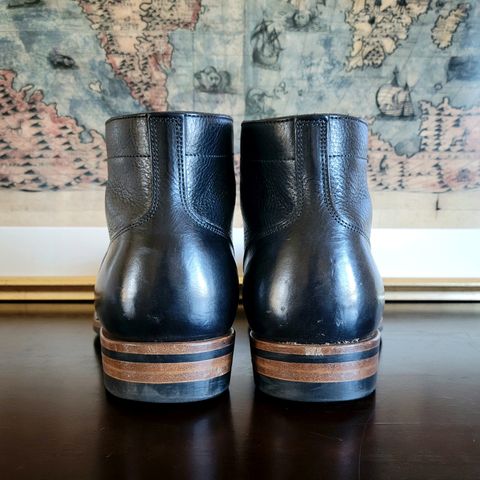Iron Boots Pitman in Black Italy Waxed Bullhide