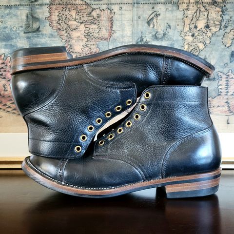 Iron Boots Pitman in Black Italy Waxed Bullhide