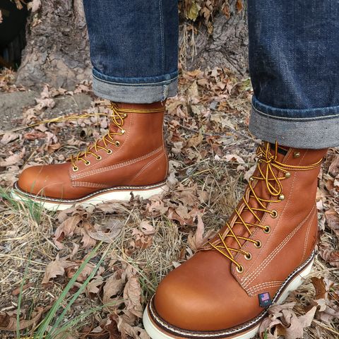 Thorogood 8" Plain Toe in Tobacco Gladiator Oil-Tanned