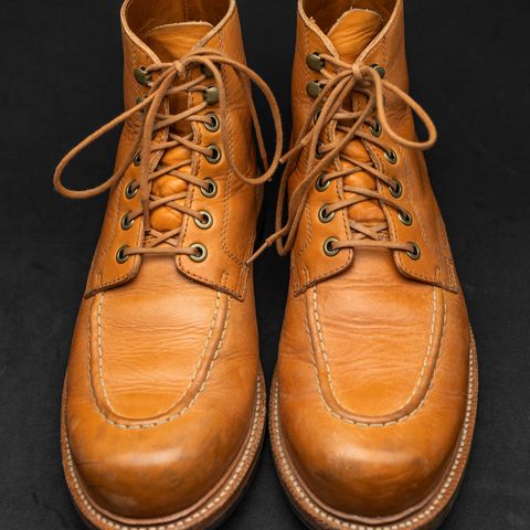 View photo of Grant Stone Brass Boot in Horween English Tan Essex