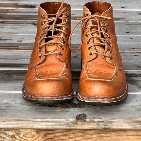 View photo of Grant Stone Brass Boot in Horween English Tan Essex