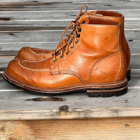 View photo of Grant Stone Brass Boot in Horween English Tan Essex