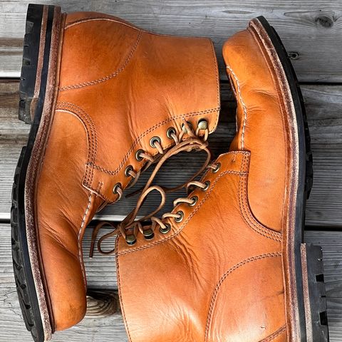 View photo of Grant Stone Brass Boot in Horween English Tan Essex