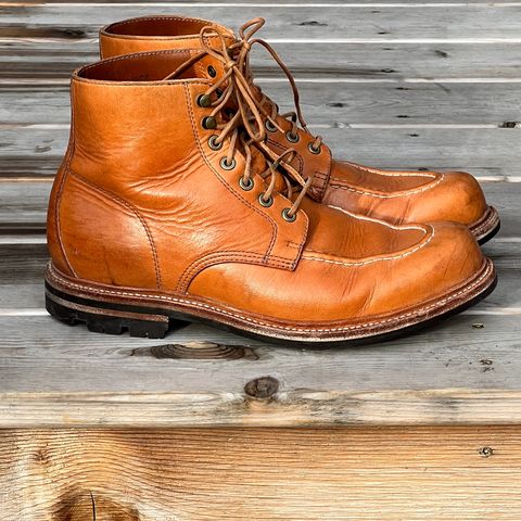 View photo of Grant Stone Brass Boot in Horween English Tan Essex