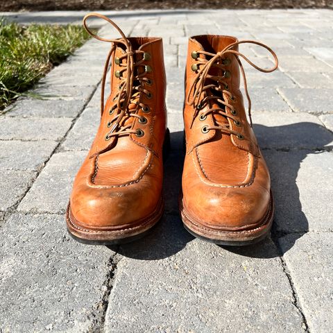 View photo of Grant Stone Brass Boot in Horween English Tan Essex