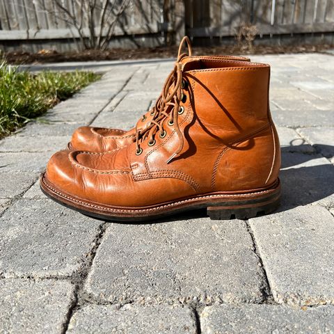 View photo of Grant Stone Brass Boot in Horween English Tan Essex