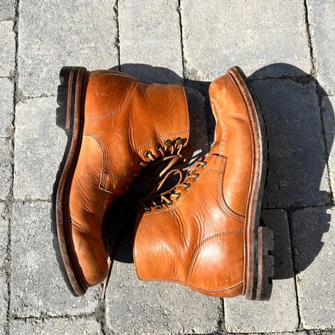 View photo of Grant Stone Brass Boot in Horween English Tan Essex