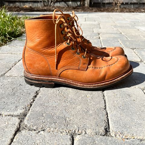 View photo of Grant Stone Brass Boot in Horween English Tan Essex